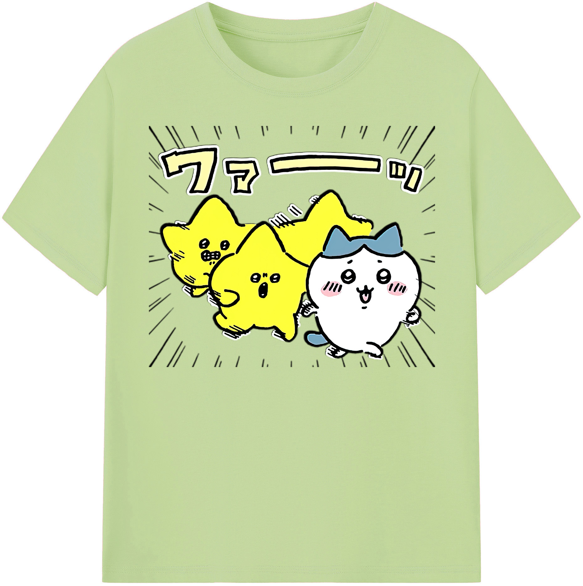 （画像用） ちいかわ 流れ星 Chii-kawa Shooting star 綿100％半袖Tシャツ（フロントプリント）
